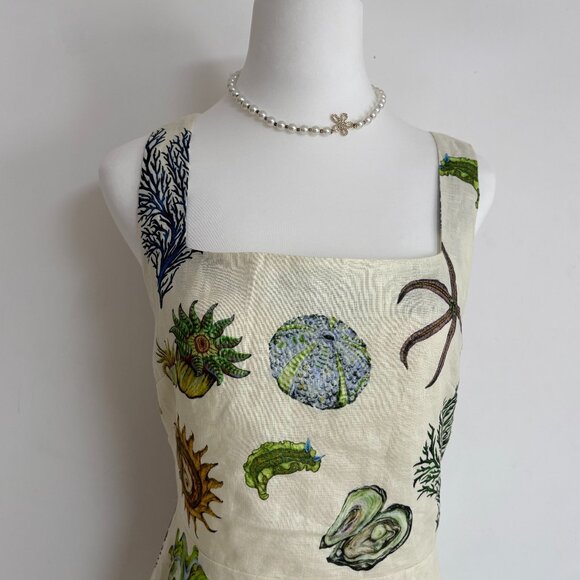 Alemais Cream and Green One Shoulder Sundress - Picture 7 of 14